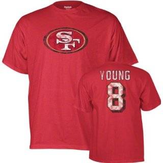 San Francisco 49ers Steve Young Reebok Throwback Distressed T Shirt