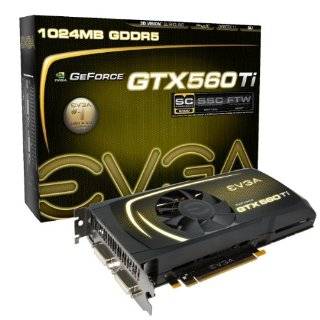 EVGA GeForce GTX 560 Ti Superclocked 1024MB GDDR5 PCI Express 2.0 