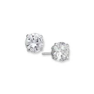  14K White Gold 3mm CZ Earrings New in Gift Box Jewelry
