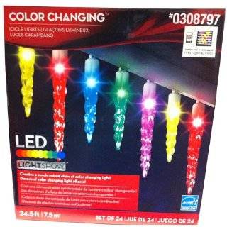 Gemmy LED Color Changing Light Show Icicle Light String  