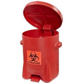   Waste Polyethylene Safety Can with Foot Lever, 6 Gallon Capacity, Red