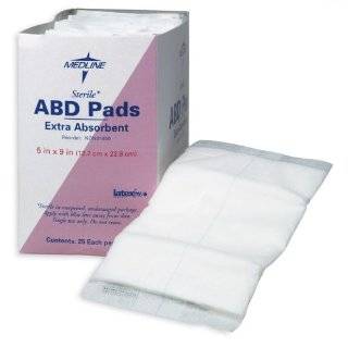 Medline Abdominal (Abd) Pads, Sterile, 5 x 9 (16 box/Case; 400 Each 