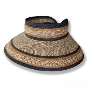   Hat Company UPF 50+ Roll up Wide Brim Sun Visor (Mixed Brown Stripe