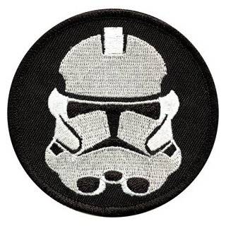 Star Wars   Round Black & White Stormtrooper Emblem Logo   Embroidered 