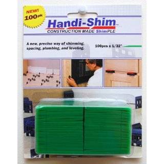   Plastic Construction Shims / Spacers, 100 Pack, 1/32 Inch, Green