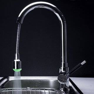 Single Handle Pull Down LED Kitchen Faucet(No Battery Needed), Chrome