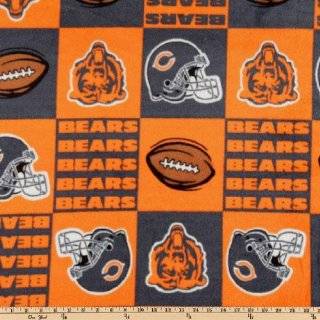  60 Wide NFL Fleece Chicago Bears Blue/Orange Fabric By 