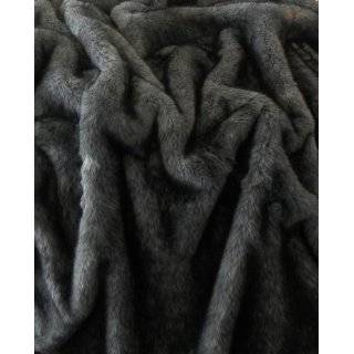 Silver Fox Grey with Black Highlights Tissavel Faux Fur Made in France 