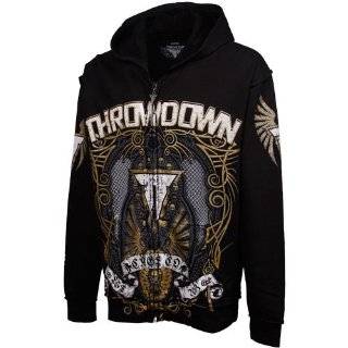 By Affliction Mens Zip Hood, Silver, X Large Throwdown By Affliction 