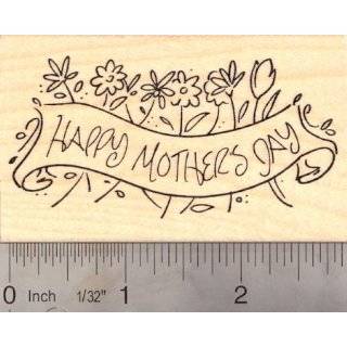 Happy Mothers Day Banner Rubber Stamp