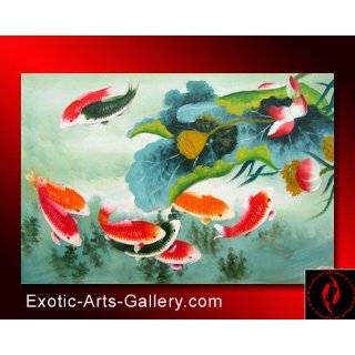  Original Paintings Abstract Oil Paintings on Canvas Koi 