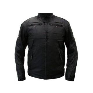 TMS Black Armor Motorcycle Sport Racing Leather Jacket (Medium)
