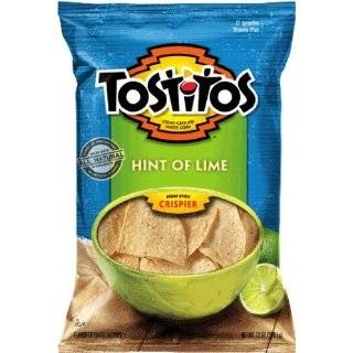 Tostitos hint of lime, 100% white corn tortilla chips 13 oz  