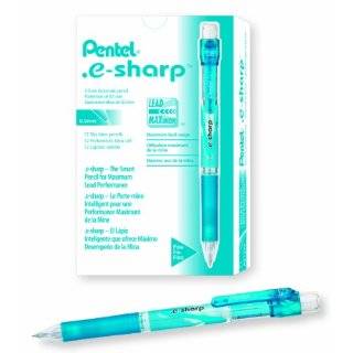 Pentel e Sharp Mechanical Pencil, 0.50 mm, Sky Blue Barrel, 12  Count 