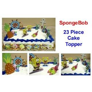 SpongeBob SquarePants Birthday Cake 23 Piece Cake Topper Set Featuring 