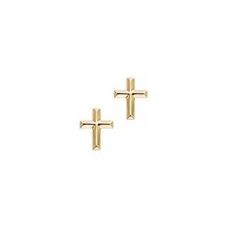  Cross Stud Earrings in 14K Yellow Gold Jewelry