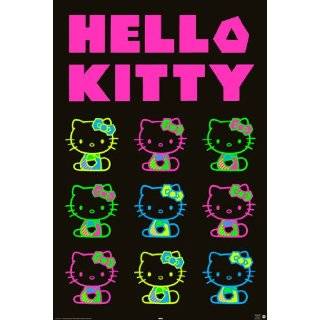 HUGE LAMINATED / ENCAPSULATED Hello Kitty Neon Party POSTER measures 