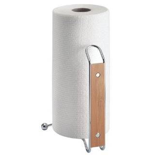 InterDesign Formbu Paper Towel Stand, Chrome / Bamboo