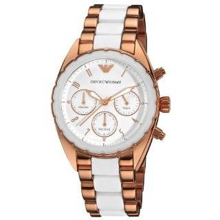  Armani Womens AR5944 Sport Silver Chronograph Dial Watch Watches