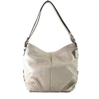 Coach Leather Convertible Duffle Zippered Hobo Handbag 15064 Silver
