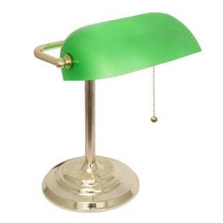  Ledu L557BR Traditional Bankers Lamp, 14 High, Green 