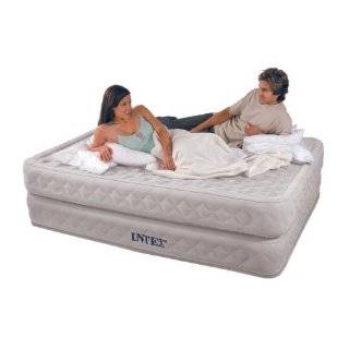 THE SHARPER IMAGE   FLOCKED AIR BED   WITH AIR PUMP 