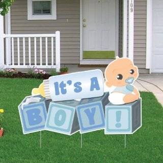 Its a Boy Die Cut Baby Blocks, Baby Announcement Yard Sign (Light 