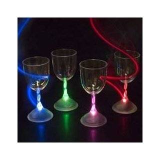 Lot of 4 of LED Light Up Flashing Wine Glasses