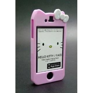   Cover iPhone 4 4S Pink with White Bow + Free Screen Protector Film