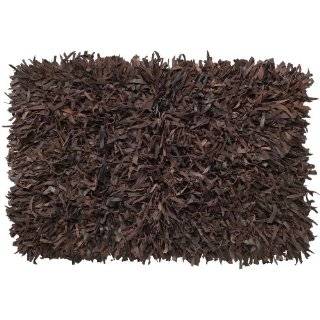 Extra Weave USA 2 by 3 Foot Leather Shag Rug, Chocolate Extra Weave 