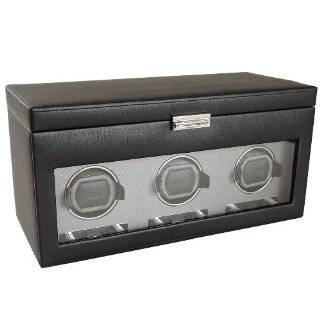 Wolf Designs 456302 Module 2.7 Triple Watch Winder with Cover, Storage 
