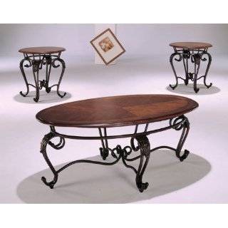  3pc Coffee Table & End Table Set Dark Oak Finish by H M 