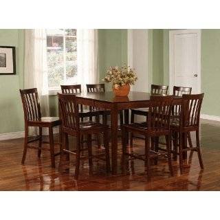 9pcs Marble Top Counter Height Dining Table & 8 Stools Set  