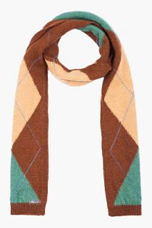 Dsquared2 Brown Argyle Barlington Scarf for men