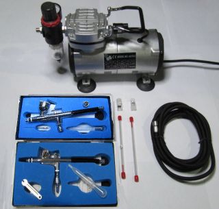 Airbrush Kit Airbrush Compressor Air Brush Compressor with 2 Airbrushes