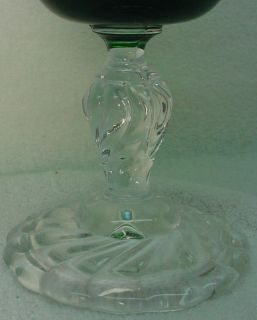 Anchor Hocking Crystal Burple Green Champagne Sherbet Goblet or Glass