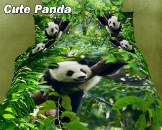 Cute Panda Animal Print Duvet Cover Set Kids Bedding Dolce Mela DM434Q DM434T