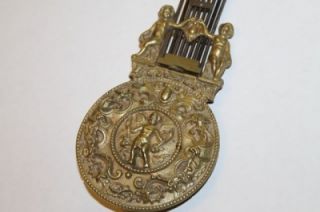 Antique French Portico Pendulum Brass Cherub Mantel Shelf Clock Part