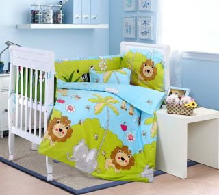 Baby Bedding Crib Cot Sets 9 Piece Animal Safari Theme Brand New