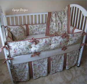 Cameo Topsy Turvy Toile Baby Crib Bedding Set Custom