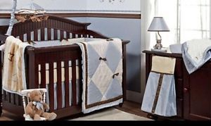 Cocalo Baby Crib Bedding "Preston" Blue Brown Boy