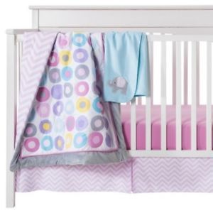 New Circo Geo Girl 4pc Baby Crib Bedding Set