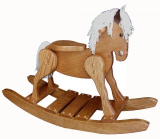 Kids Rocking Horse Toy Wooden Wood Amish Toddler New