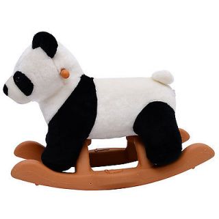 Qaba Baby Kids Toy Plush Rocking Horse Style Panda Bear Theme Riding Rocker