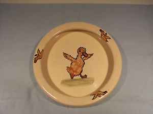 Antique Weller Pottery Duck Baby Feeding Dish Excellent
