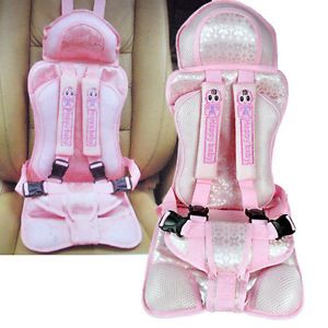 1 x Pink Baby Car Safety Seat Auto Thick Cushion Child Booster Harnesss Kids UK