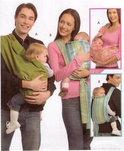 McCalls 5678 Sewing Pattern Front Back Baby Carrier Snuggle Sling Infant Wrap
