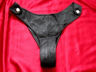 Sexy Black Hot Men Leather Thong String Jock Gay Underwear Panty 146USA