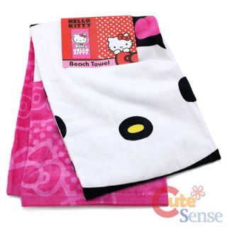 Sanrio Hello Kitty Beach Towel Bath Towel 30x60 Cotton Pink Cartoon Backgound