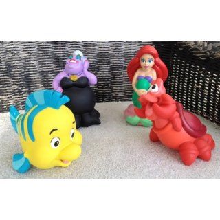 Disney Park Little Mermaid Ariel Ursula Flounder Sebastian Pool Bath Toy Set New